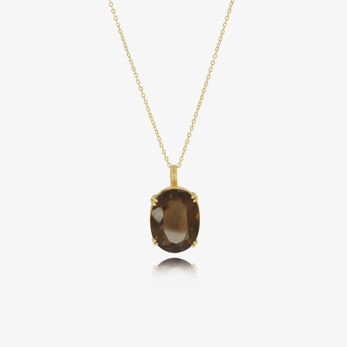Collier Mistère en Or 18k Serti Smoky Quartz — image 1