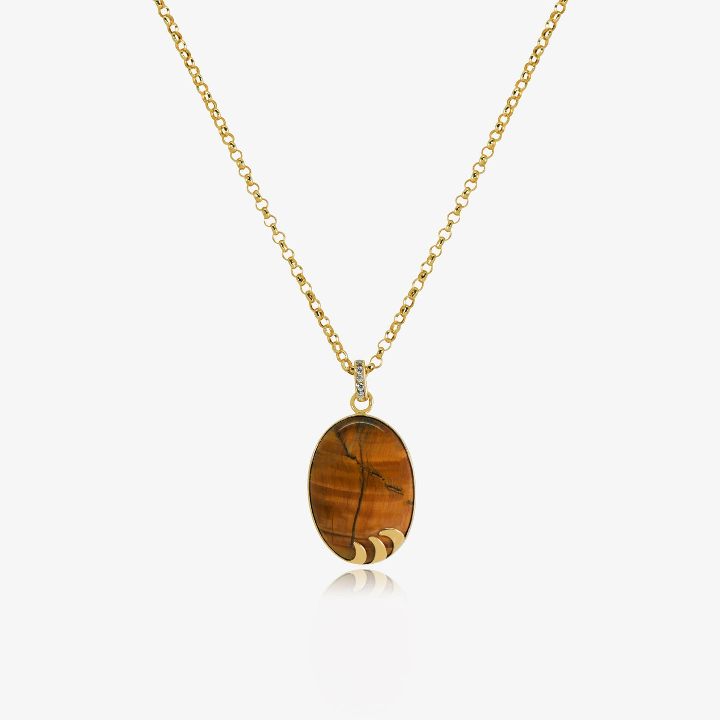 Collier Naya En Or 18K - Oeil du tigre naturelle — image 1
