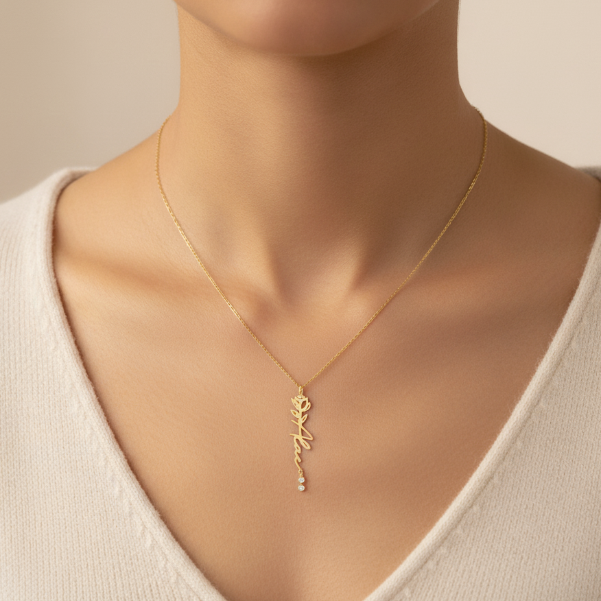 Collier Rose Personnalisée En argent — image 3