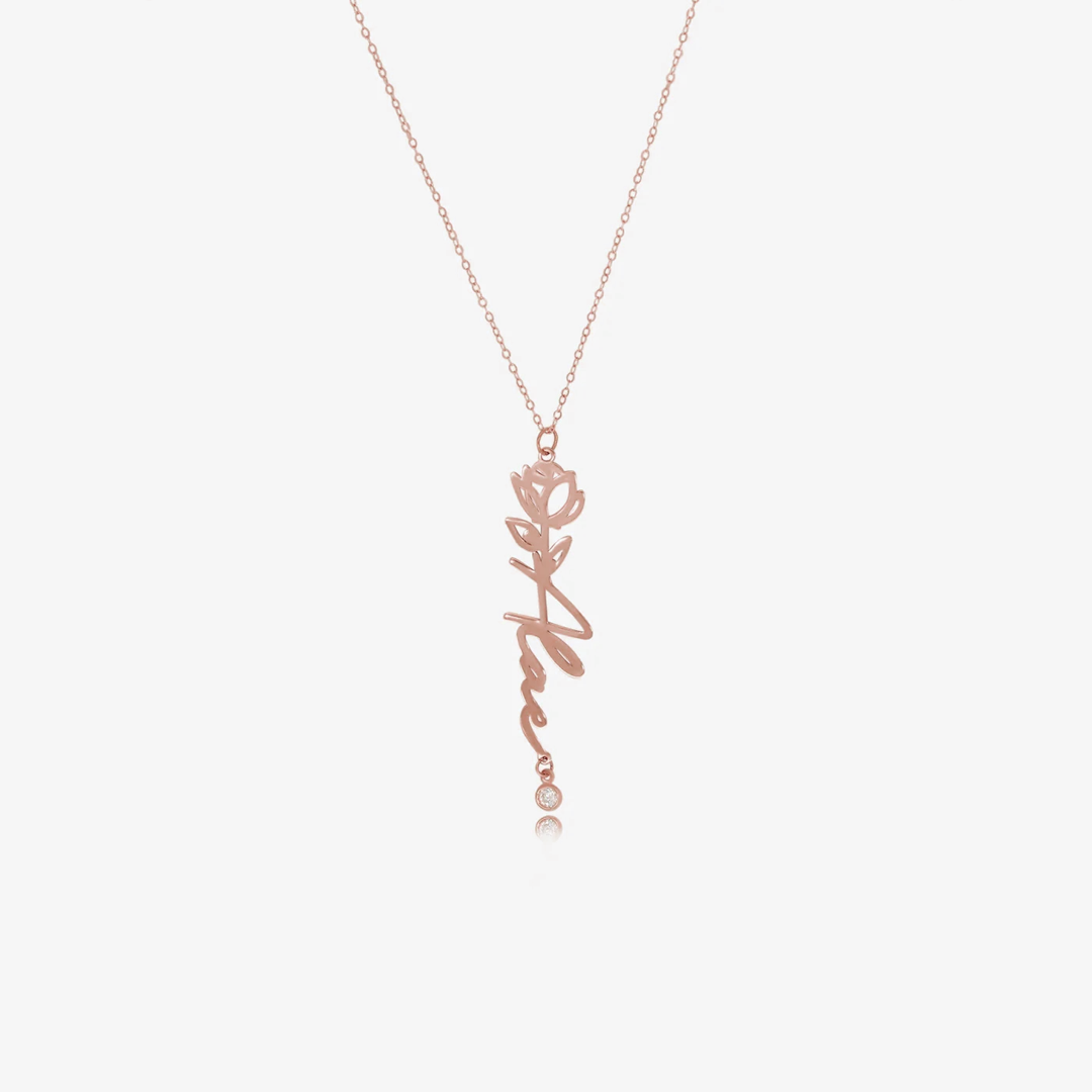 Collier Rose Personnalisée En Or 18k — image 3