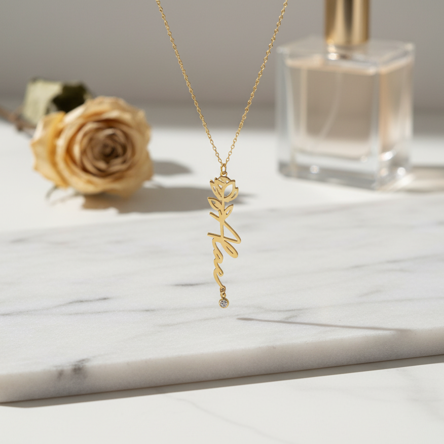 Collier Rose Personnalisée En argent — image 4
