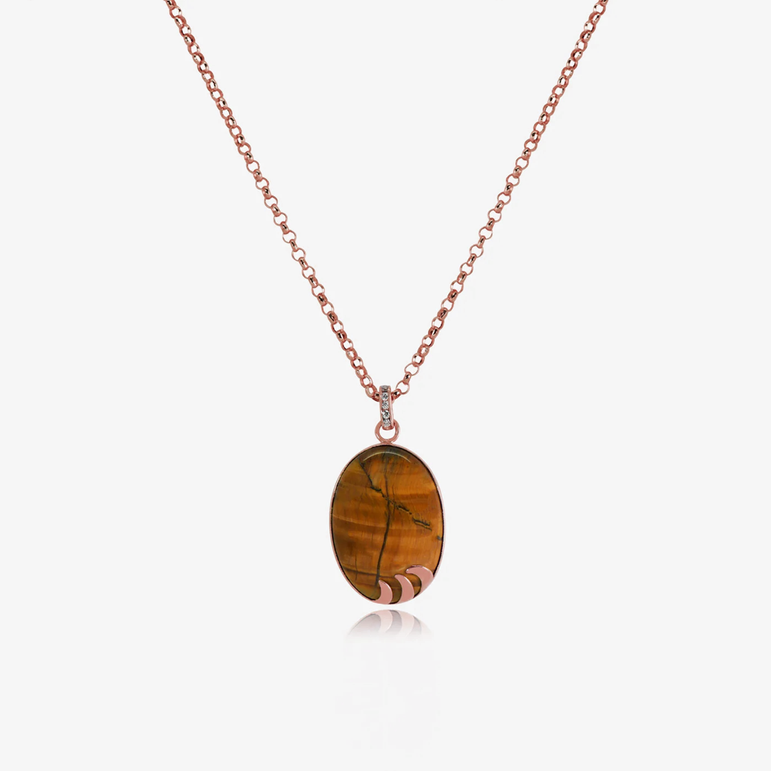 Collier Naya En Or 18K - Oeil du tigre naturelle — image 3