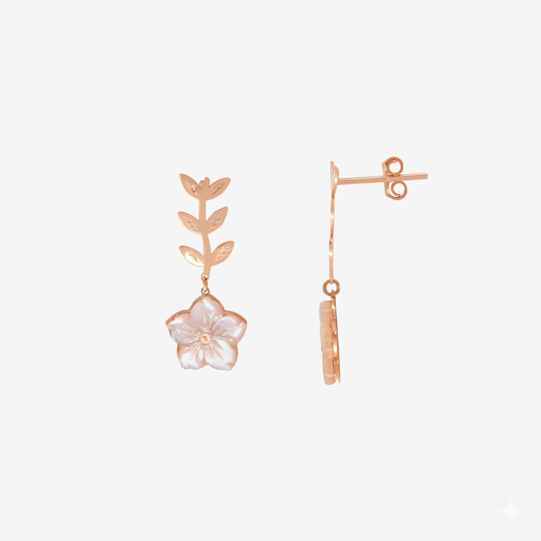 Boucles d'oreilles Sérénité Florale En Or 18k — image 3