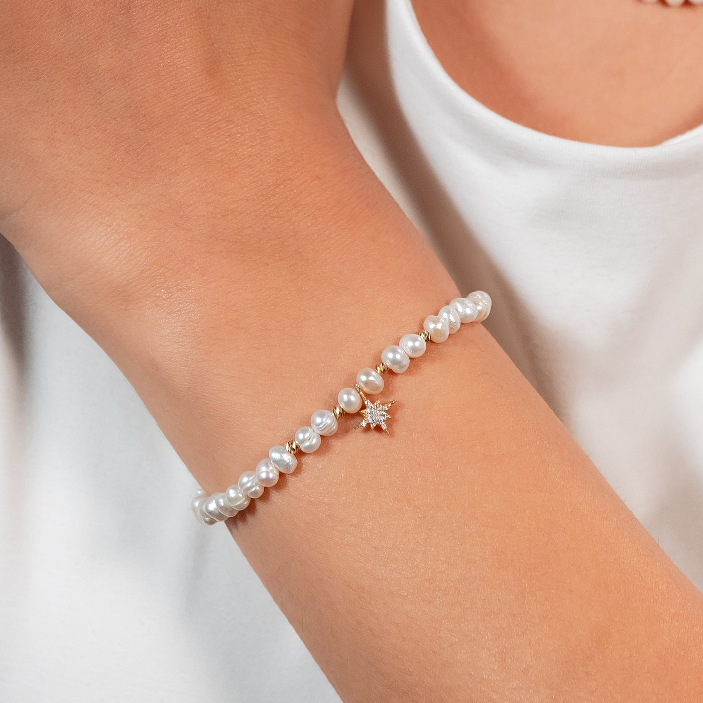 Bracelet espoir en Or 18K et perles de culture — image 1