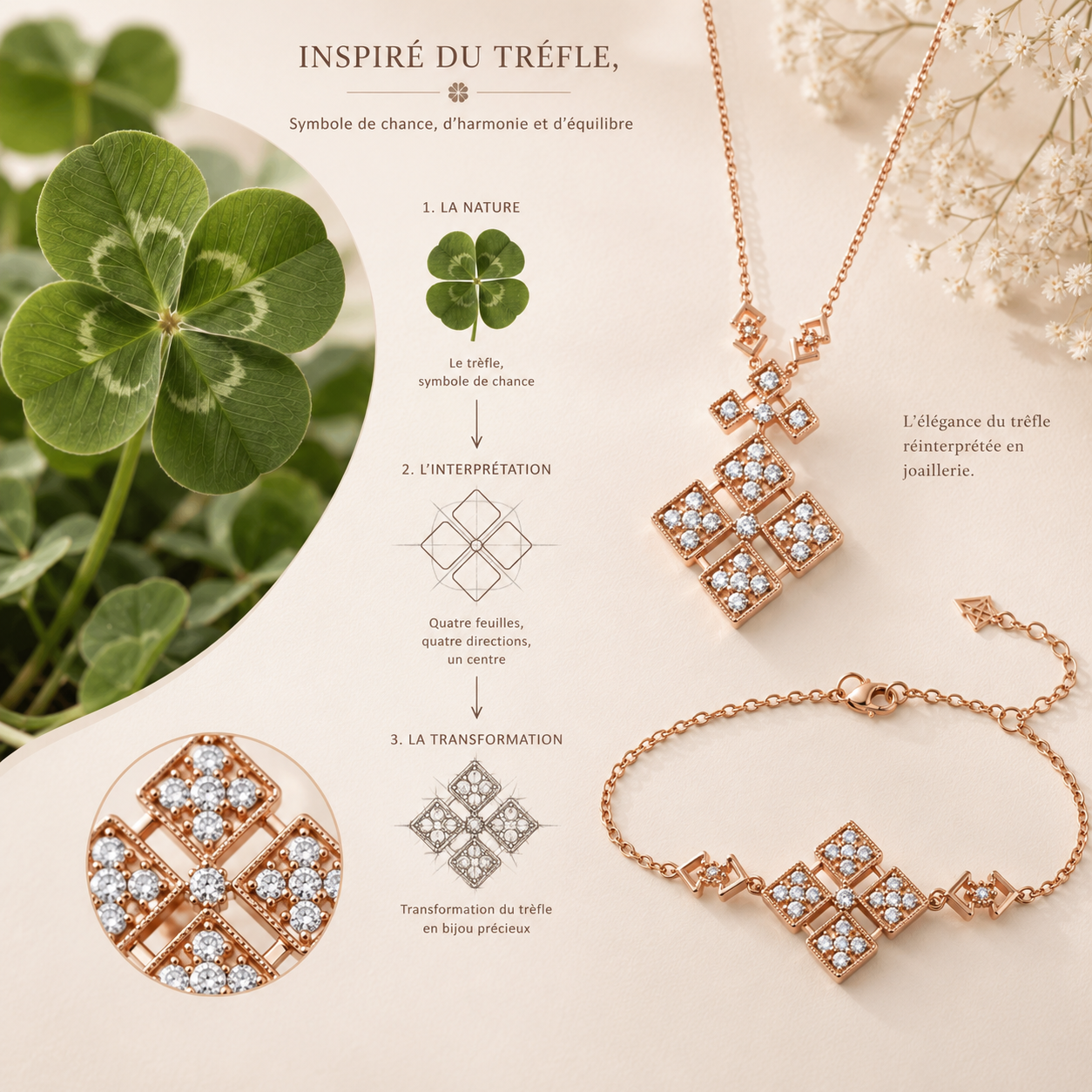 Ensemble Trèfle Tribale en Or 18K — image 2