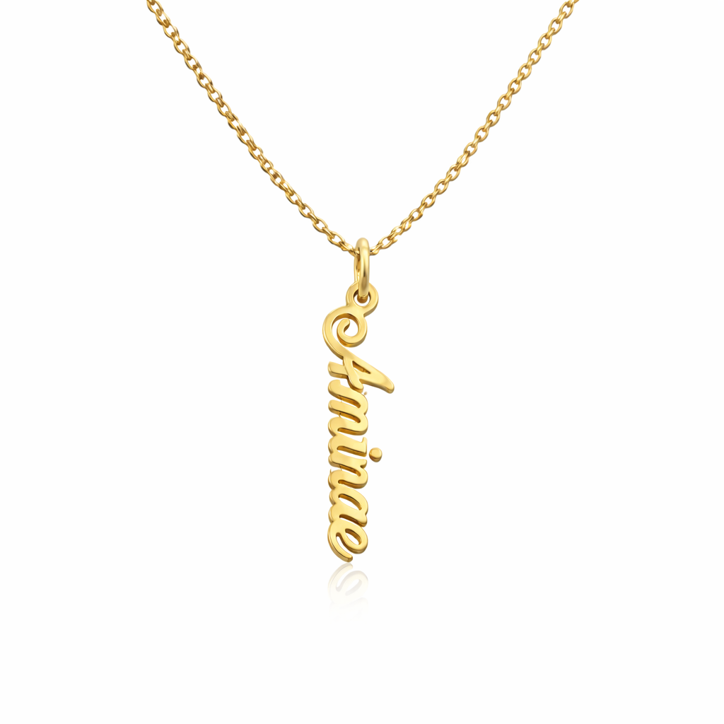 Collier Prénom Vertical Personnalisé En Argent — image 1