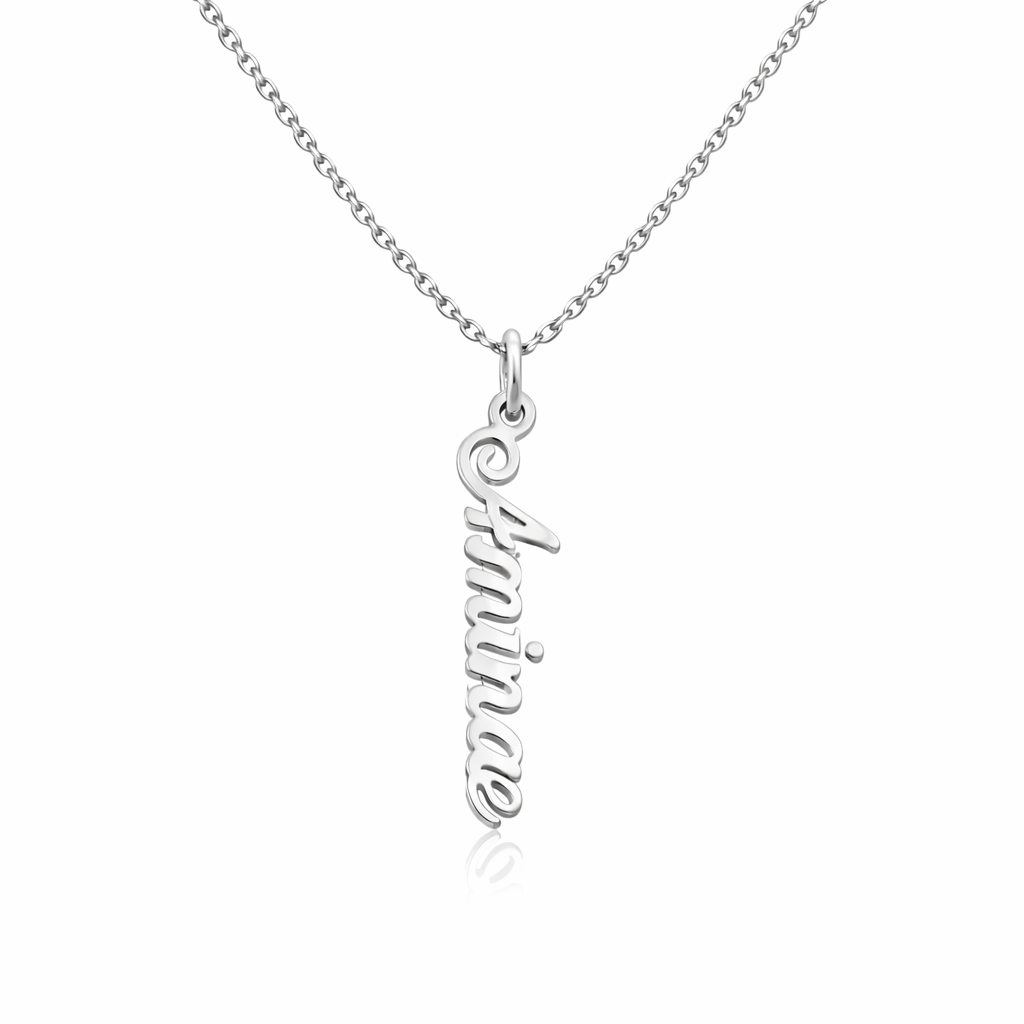 Collier Prénom Vertical Personnalisé En Argent — image 2
