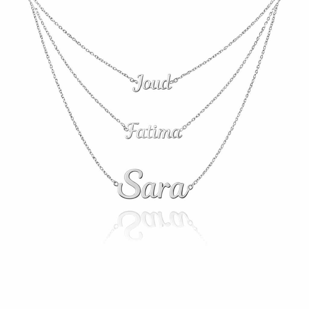 Triple Collier Prénom En Argent — image 2