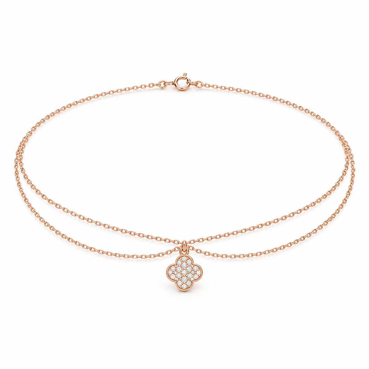 Chaîne de Cheville Trèfle Porte-Bonheur – Or 18K — image 1