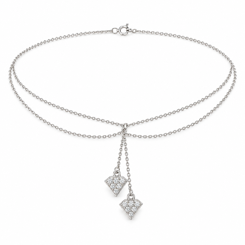 Chaîne de Cheville Pluie de Diamants – Or 18K