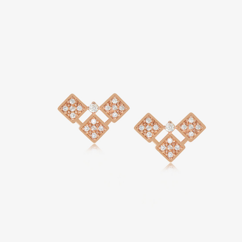 Boucles Trèfle tribale En Or 18K