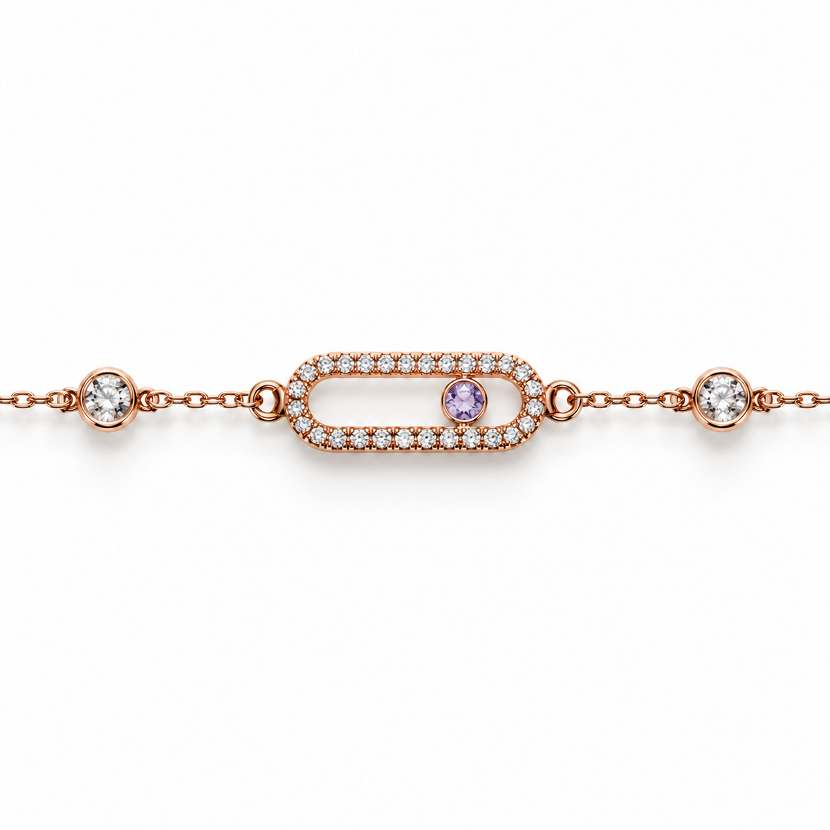 Gourmette Capsule Améthyste en Or 18K — image 3
