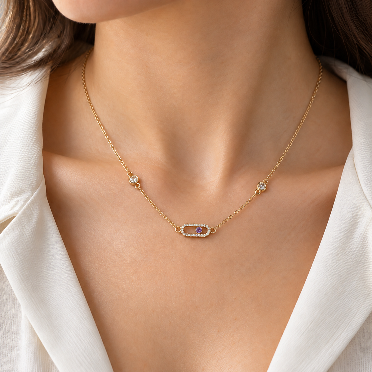 Collier Capsule Améthyste en Or 18K — image 4