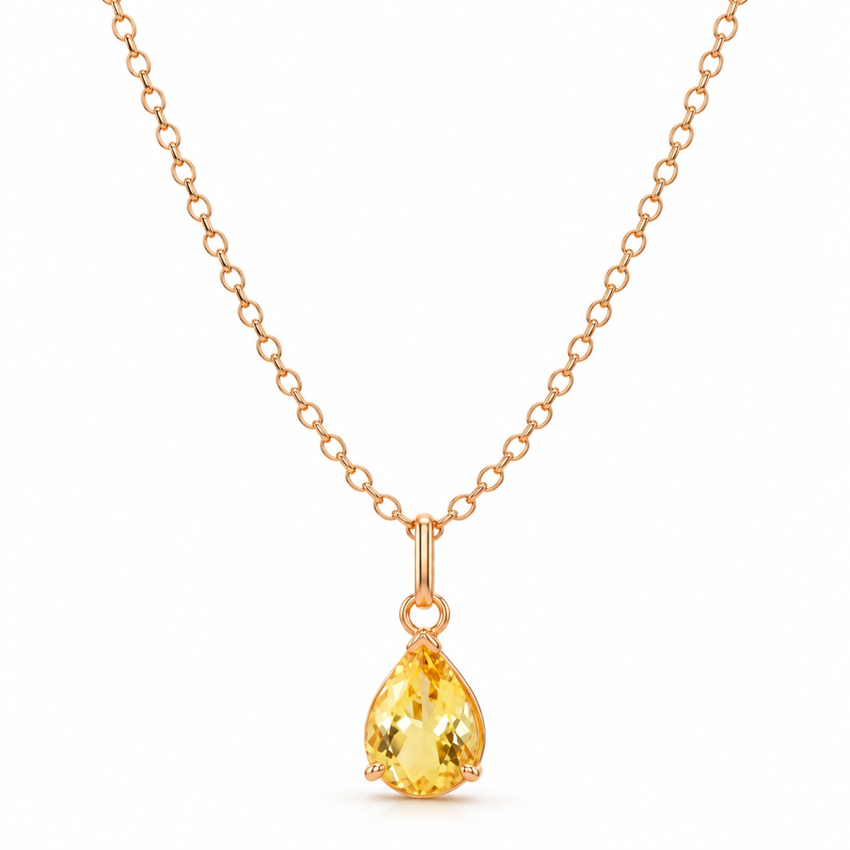Collier Goutte de Soleil en Or 18K – Béryl jaune — image 2