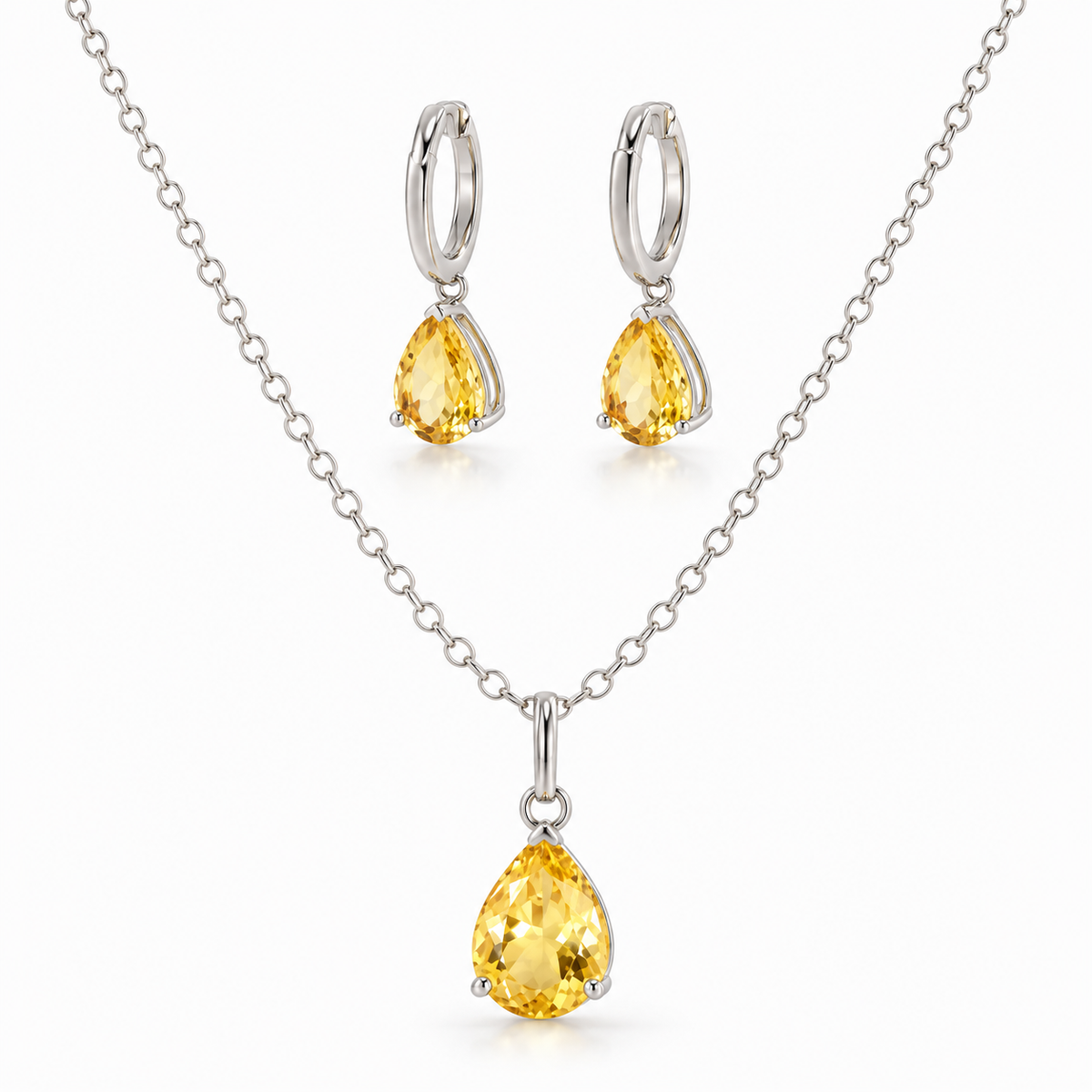 Ensemble Goutte de Soleil en Or 18K – Béryl jaune — image 3