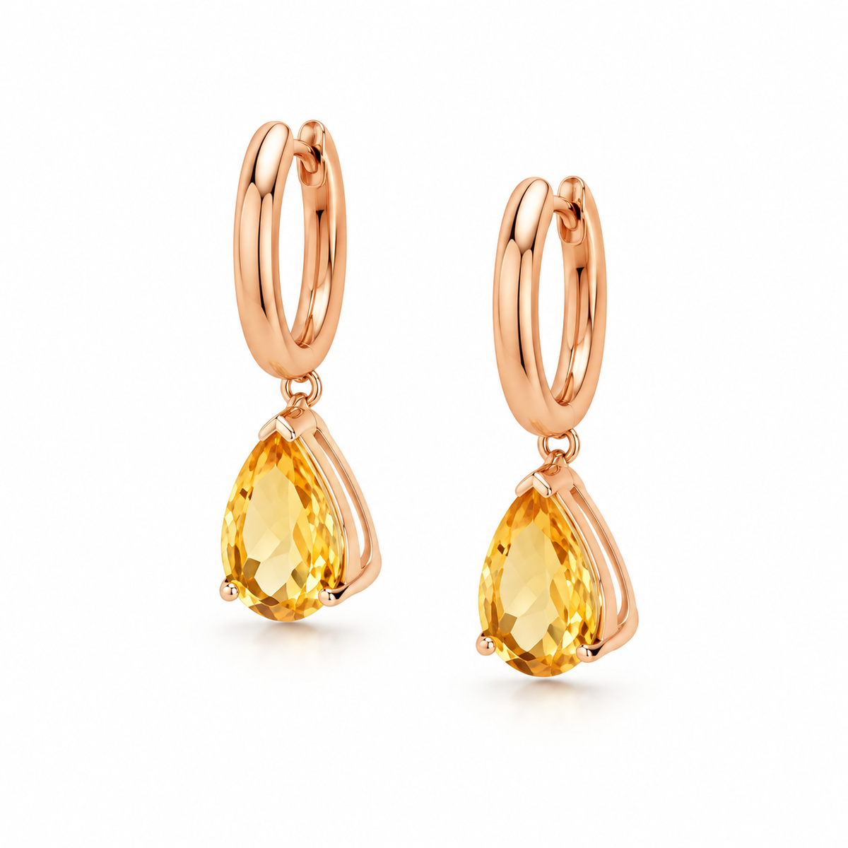 Boucles d’oreilles Goutte de Soleil en Or 18K – Béryl jaune — image 2