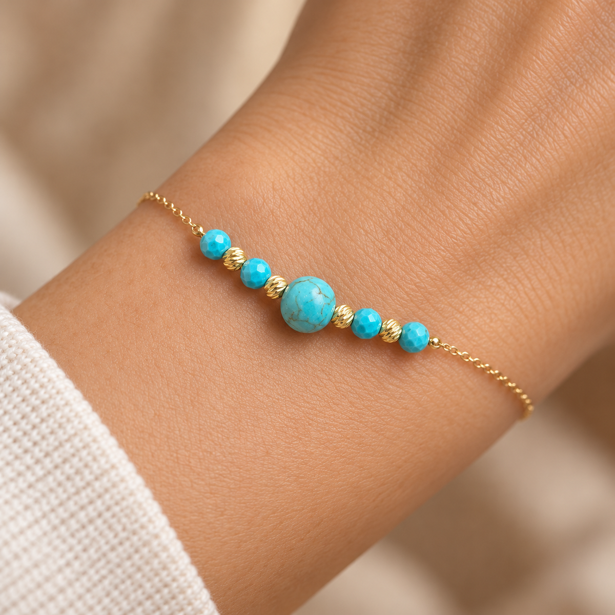 Turquoise Sparkle Bracelet in 18K Gold — image 2