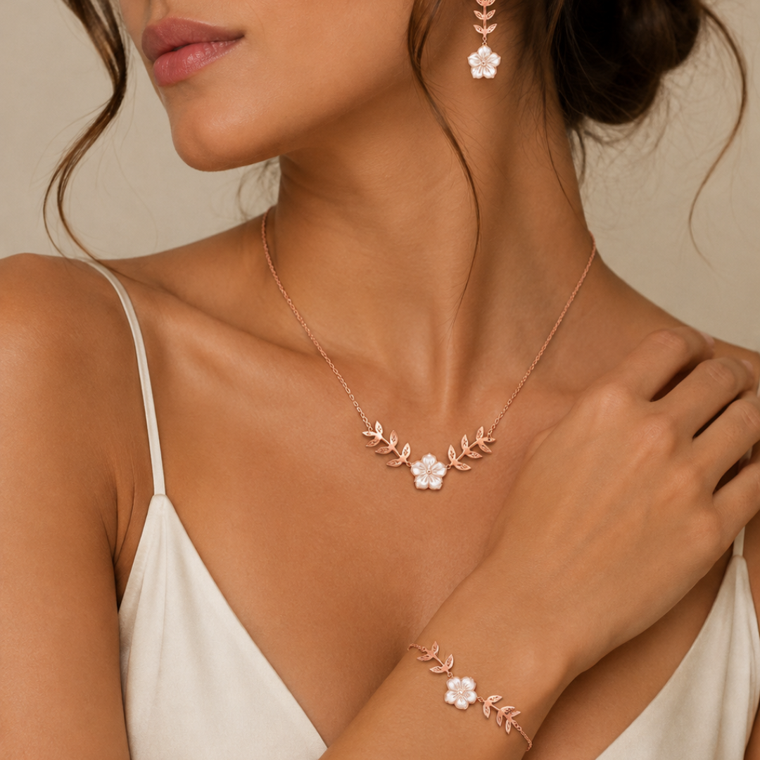 Ensemble Sérénité Florale en Or 18K — image 2