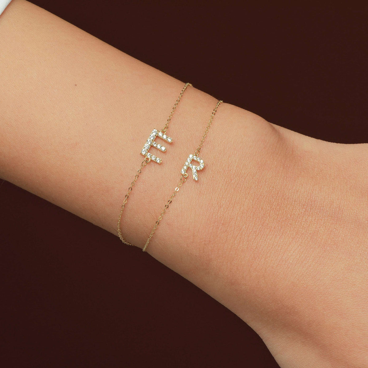 Gourmette Initiale Brillante en or 18K Azor