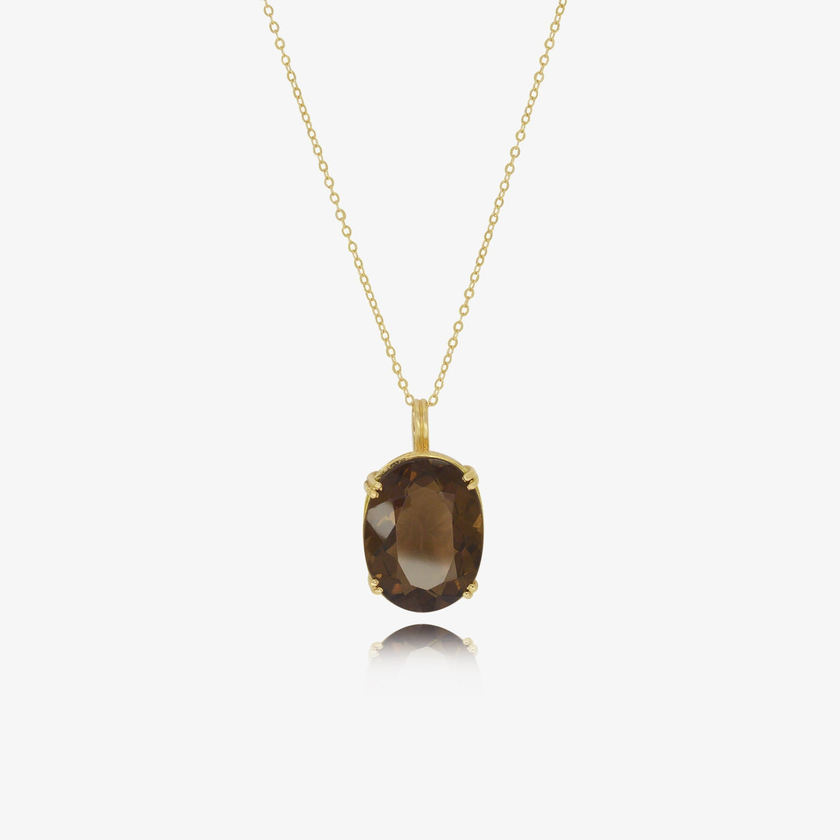 Collier Mistère en or 18 carats serti d'un quartz fumé naturel – Azor Jewelry