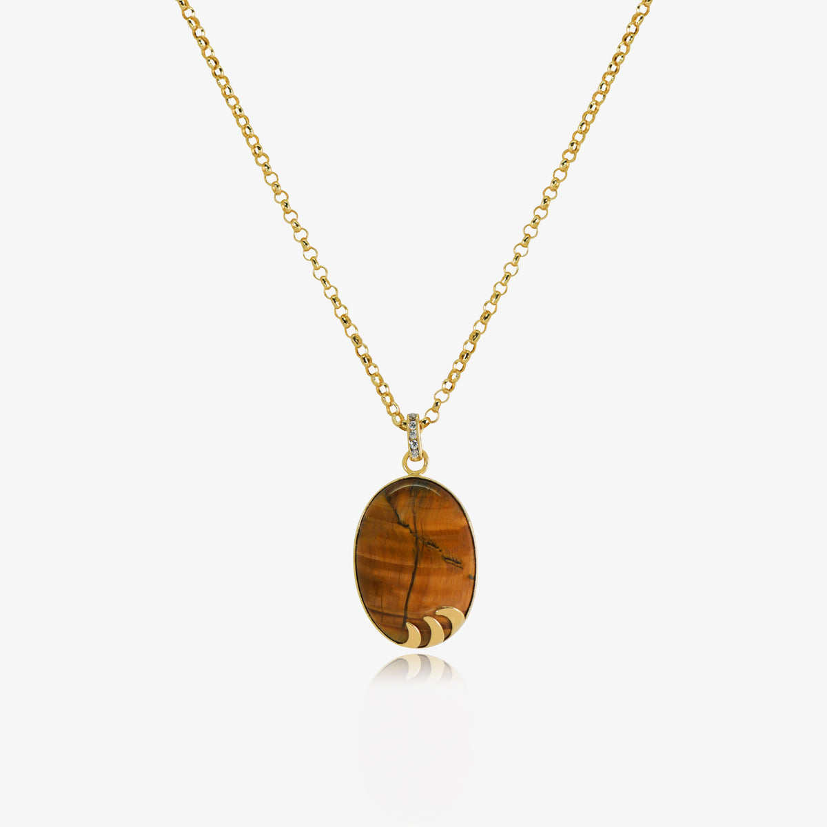 Collier Naya en Or 18K œil du tigre – Azor