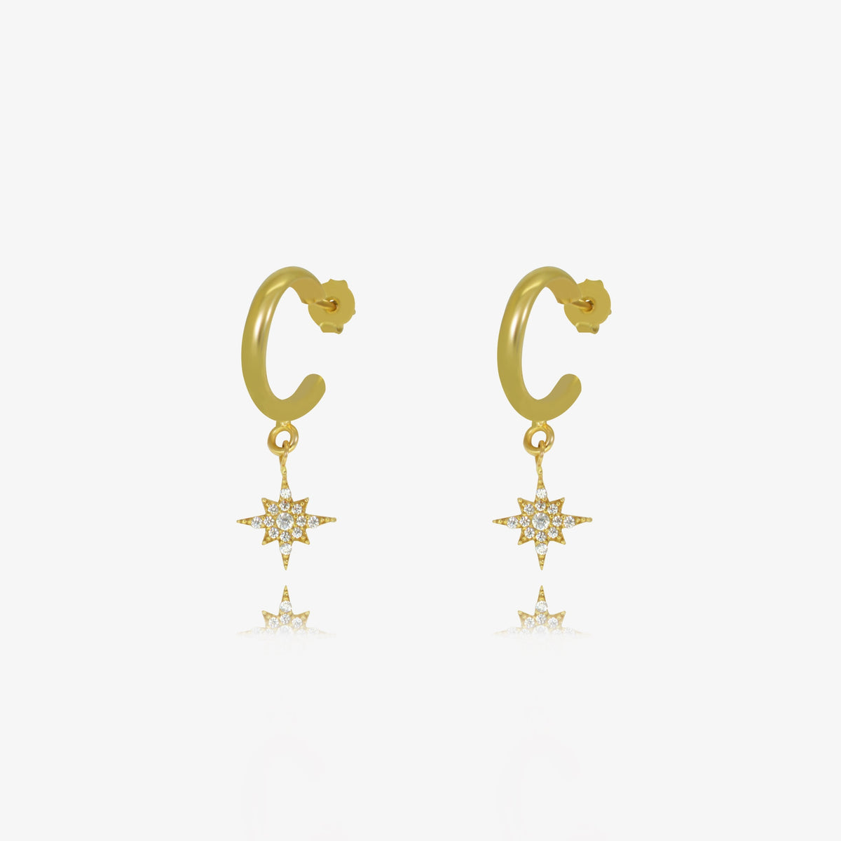 Créoles Shining Étoile en or 18K, Azor