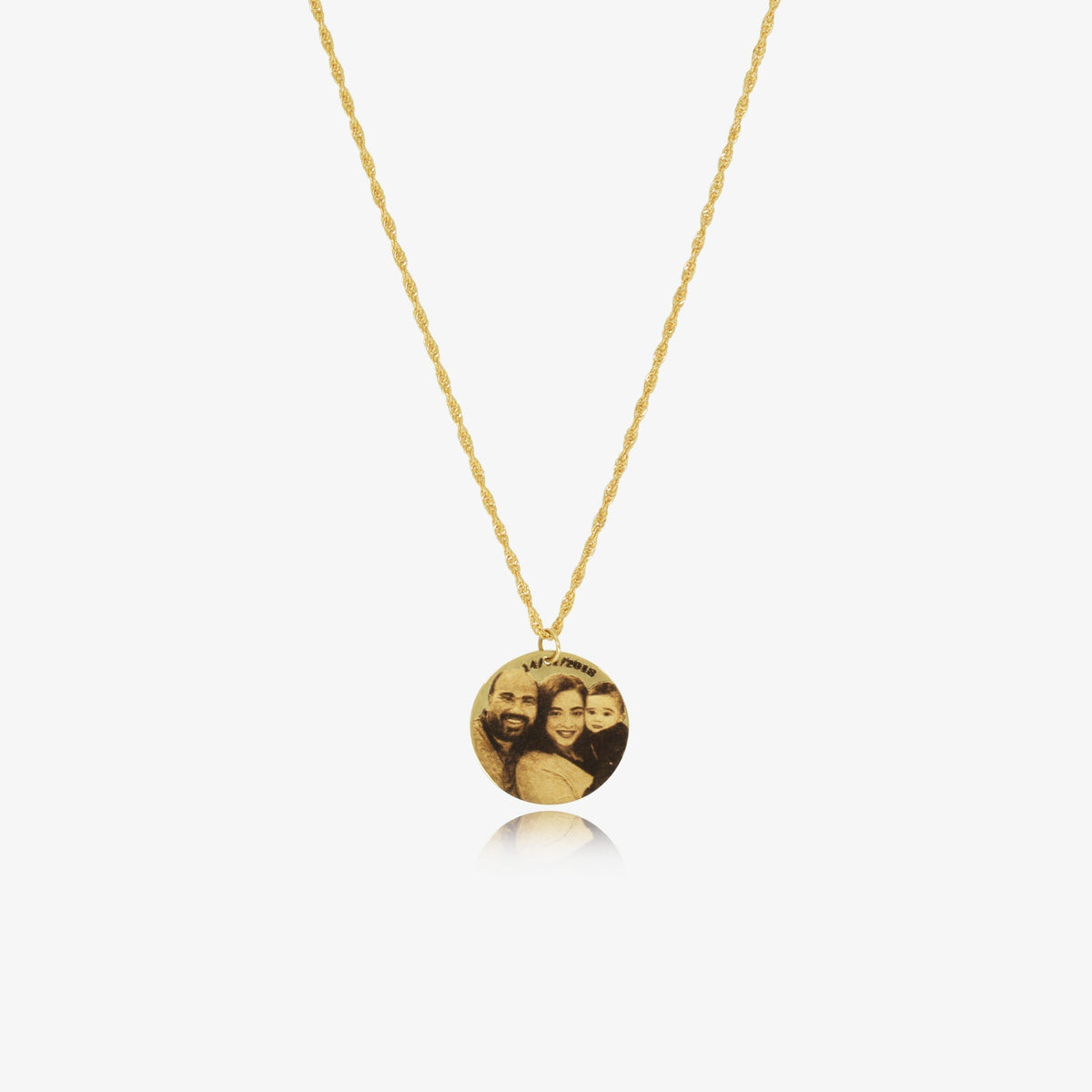 Collier personnalisé avec photo en or 18K