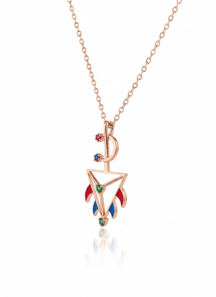 Flame d'AZOR enamelled in 18K Gold