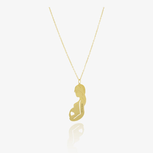 Collier Femme Enceinte Personnalisé En Or 18K