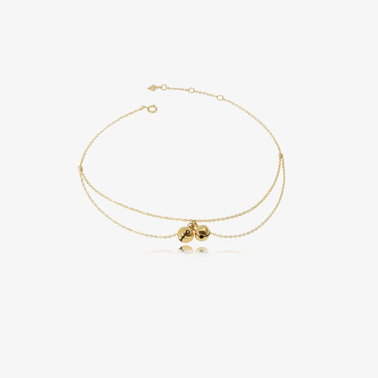 Chaine de cheville à clochettes en Or 18K
