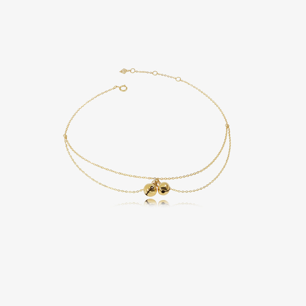 18K Gold Bell Anklet