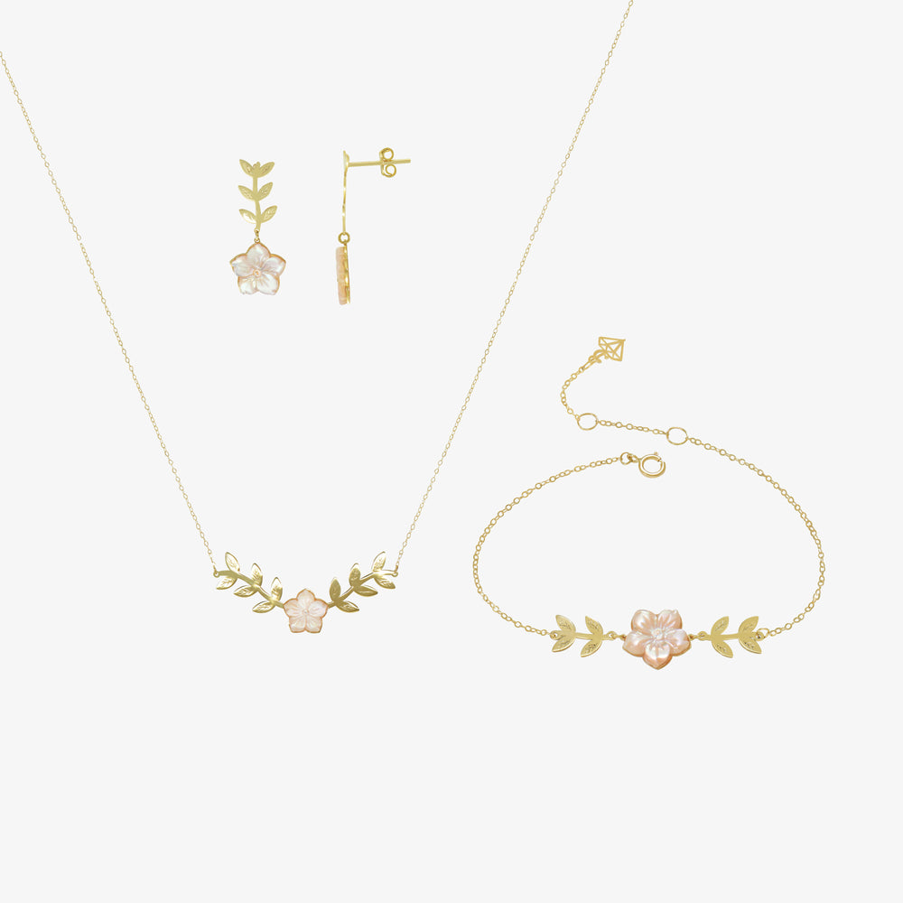 Ensemble Sérénité Florale en Or 18K