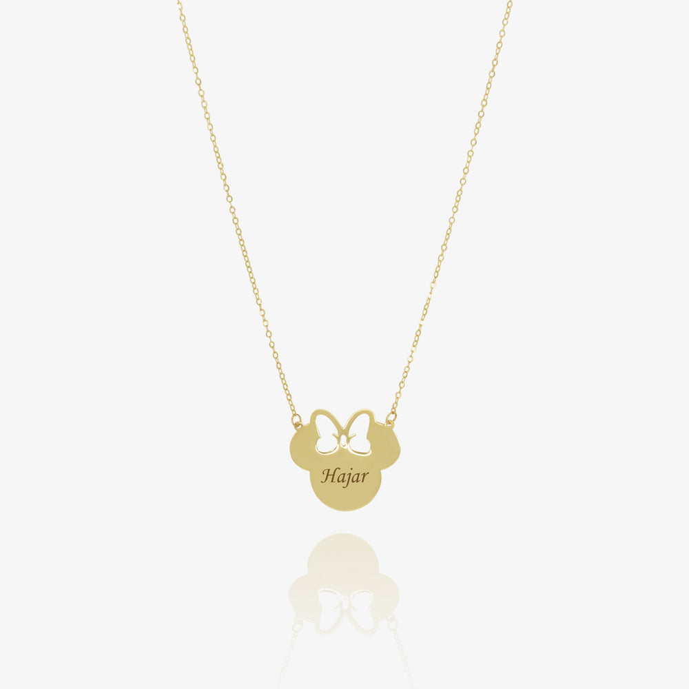 Collier Minnie Mouse Personnalisé En Or 18K