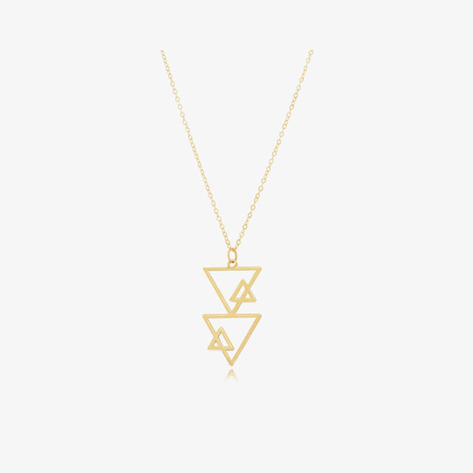 Collier Triangle d'OR en Or 18K