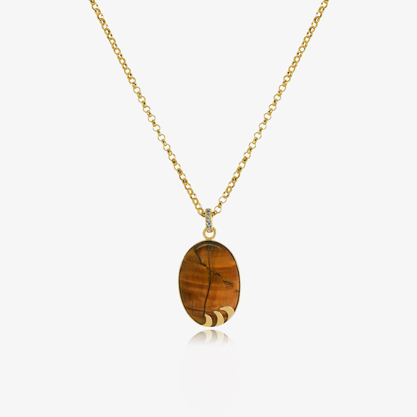 Collier Naya En Or 18K - Oeil du tigre naturelle — image 1