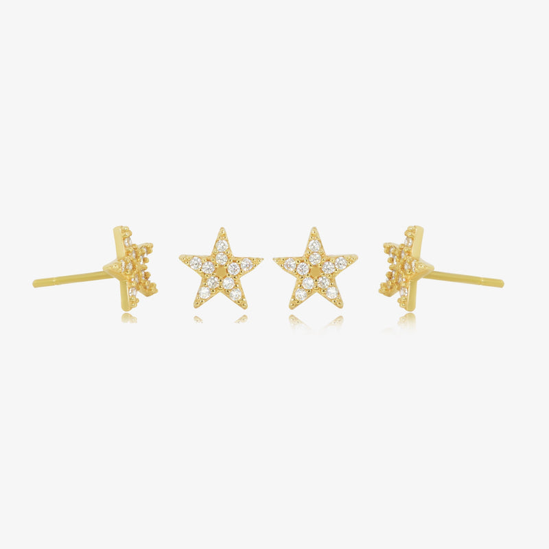 Boucles Stud Star en Or 18K