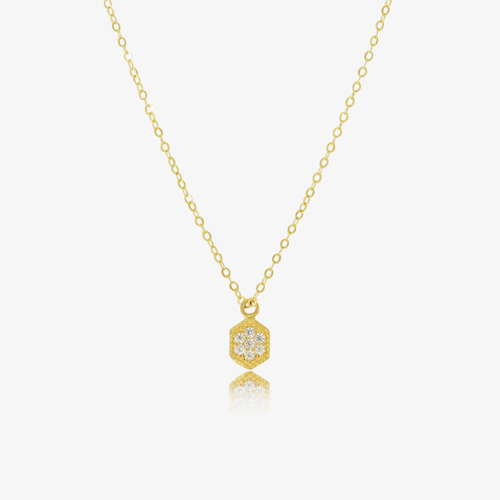 18K Gold Crystal Necklace