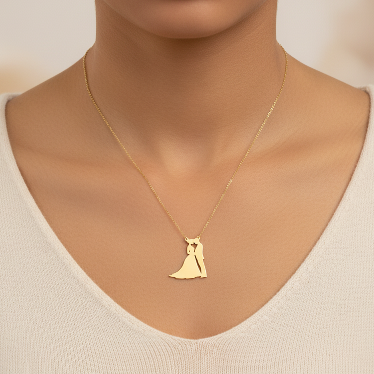 18k Gold Eternal Wedding Band Necklace