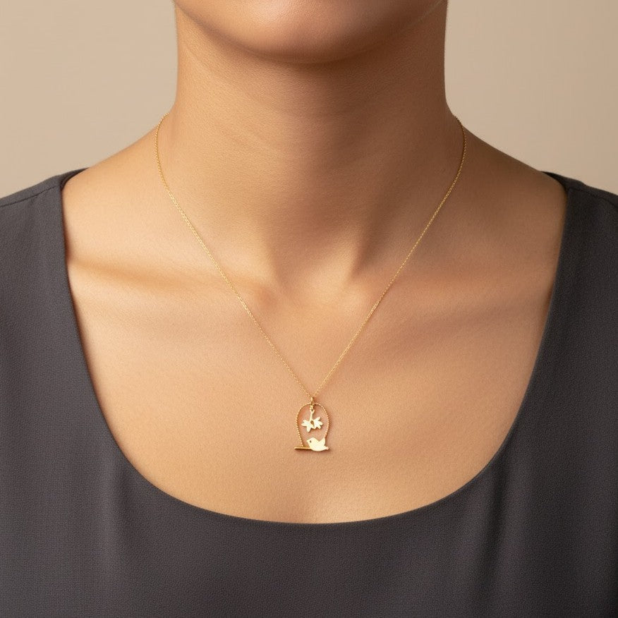 Sparrow's nest Necklace In 18K Gold
