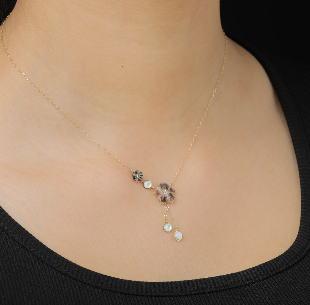 Pearly Clarity Pendant 18K Gold