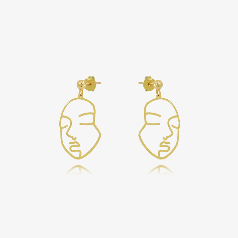 Boucle Visage en Or 18K