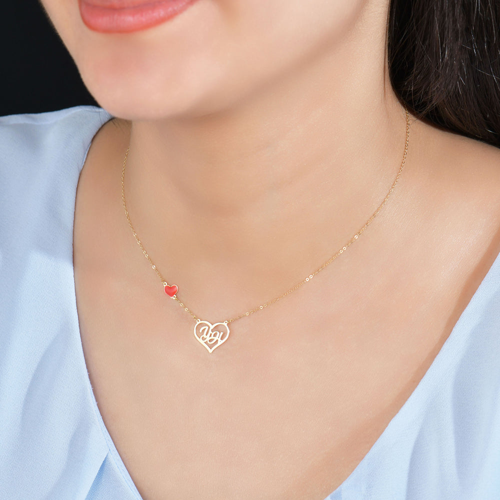 Personalized Eternal Heart Necklace in 18K Gold