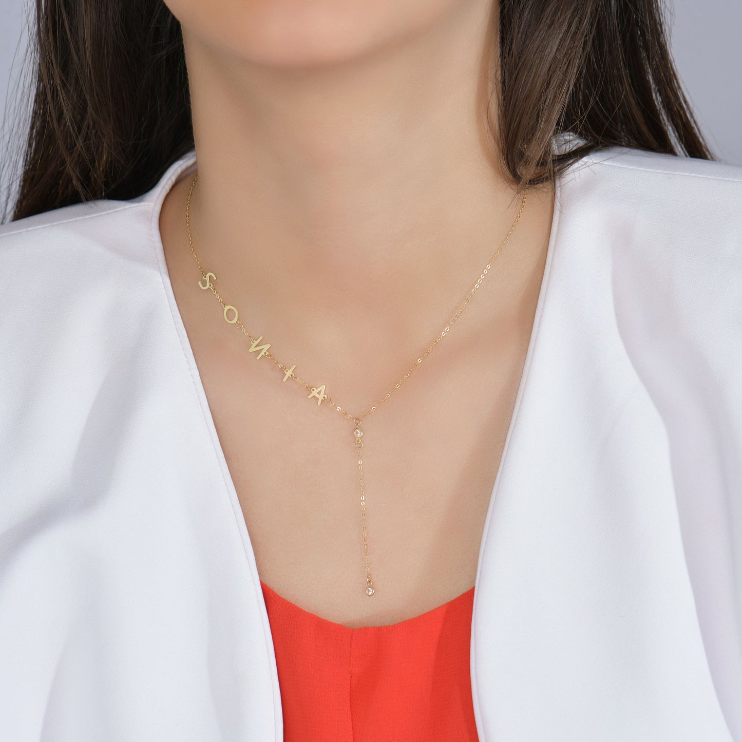 Collier Éclat d'Initiales personnalisé en Or 18K