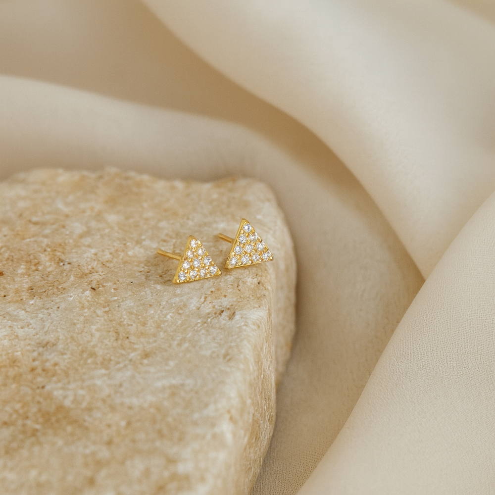Boucle Stud Pyramide en Or 18K