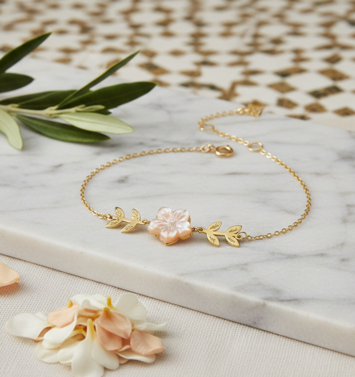 Bracelet Sérénité Florale en Or 18K