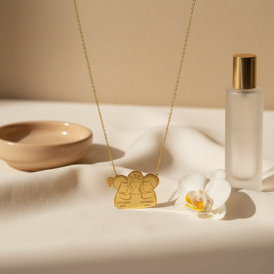 Personalized Mom of 2 Necklace in 18K Gold 