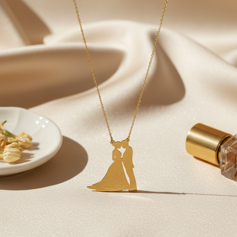 18k Gold Eternal Wedding Band Necklace