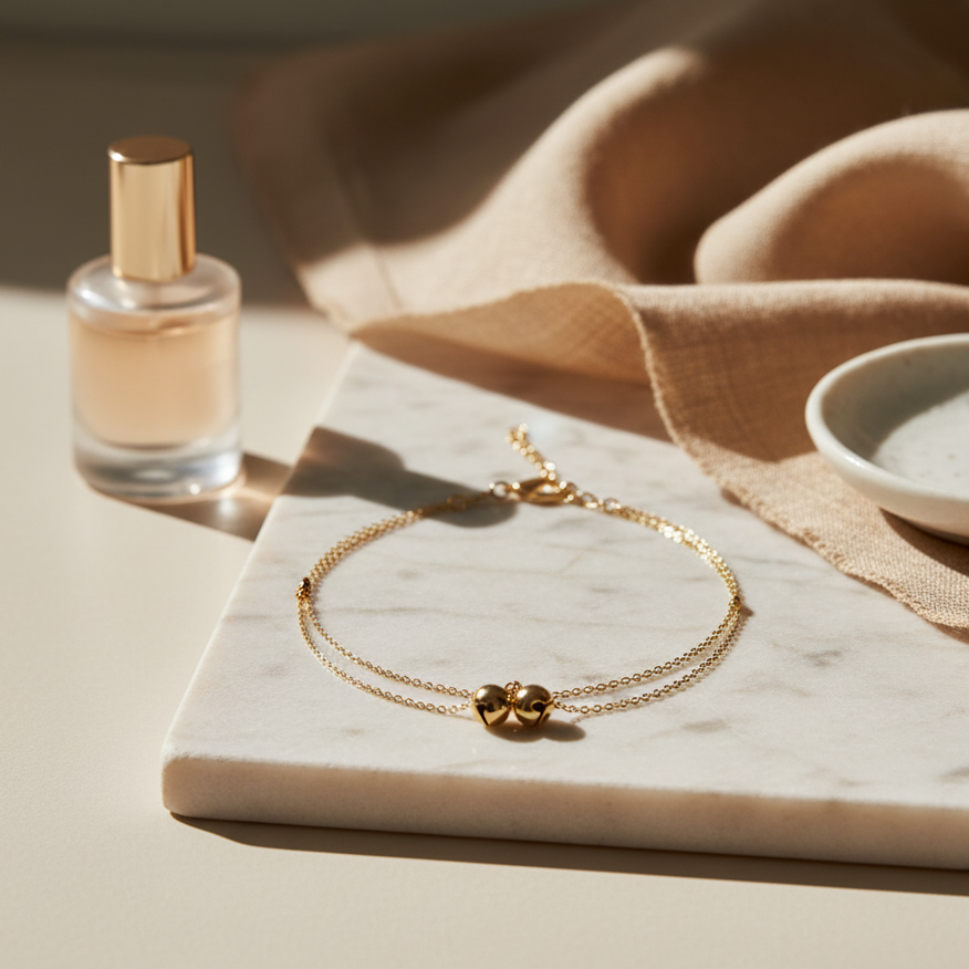 18K Gold Bell Anklet