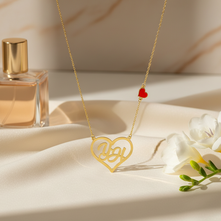 Personalized Eternal Heart Necklace in 18K Gold