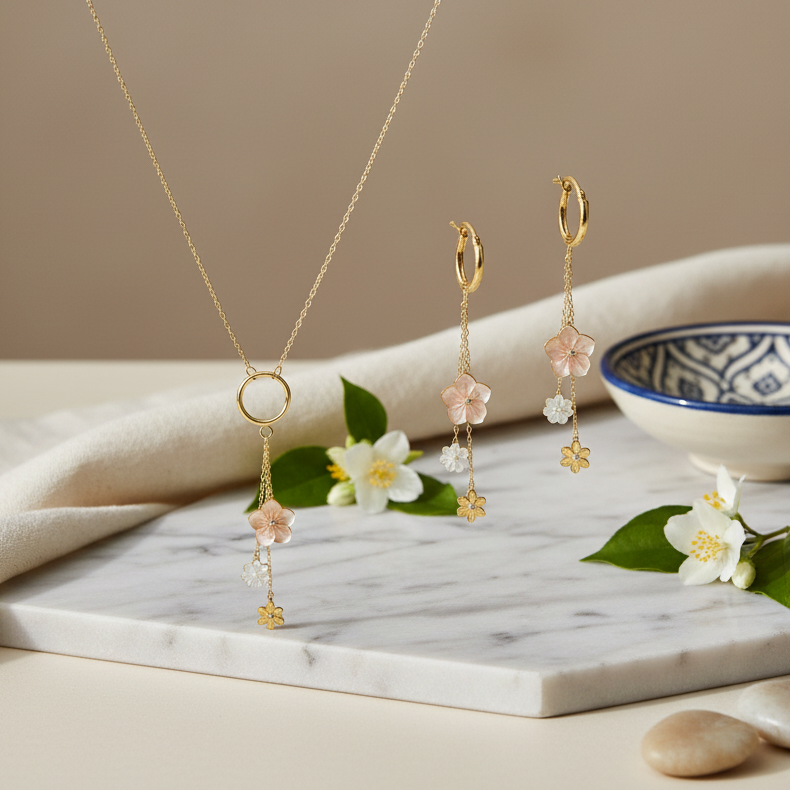 Ensemble Éveil Printanier en Or 18K